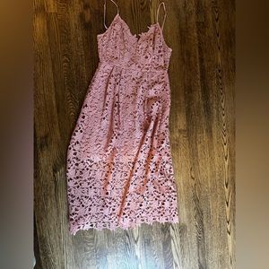 ASTR lace A line midi dress